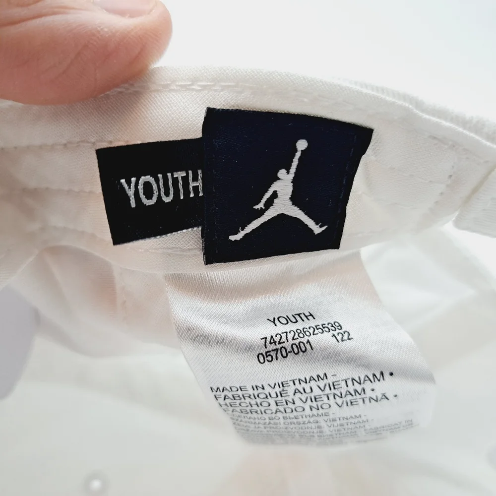 Air Jordan Youth Hat Cap Solid Cotton White Boys